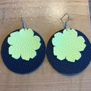 Faux leather earrings